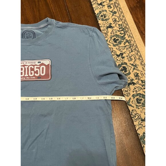 Life is Good The Big Fifty Men's Short Sleeve Blue T-shirt Large 50 Years Old - Picture 5 of 7